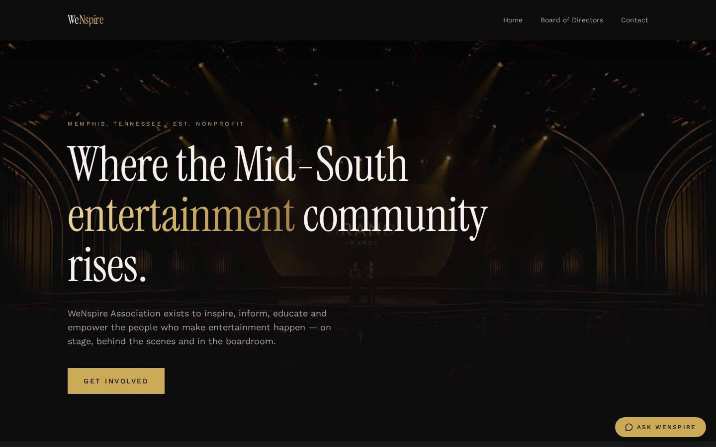 WeNspire Association website homepage